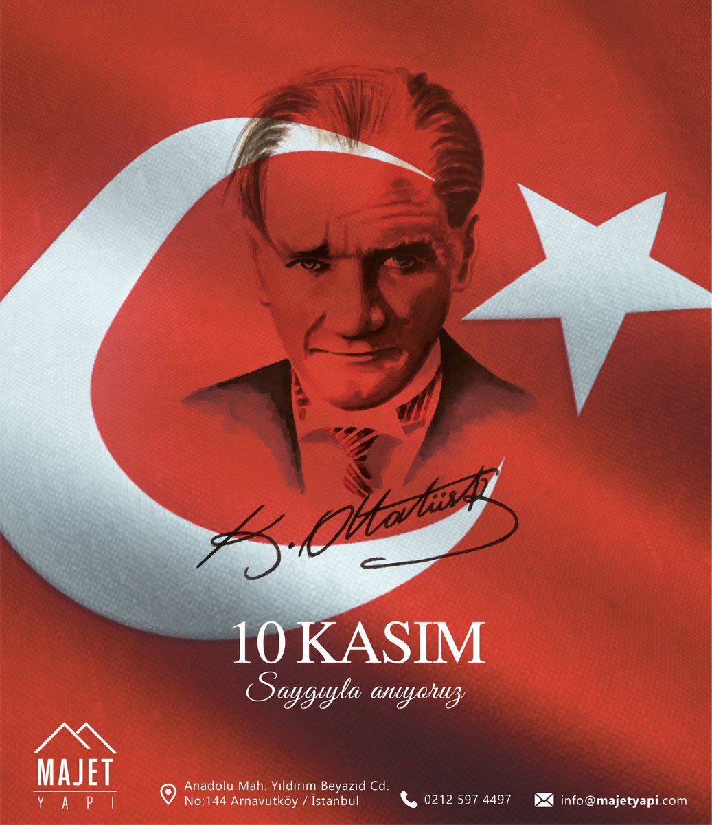10 Kasım. Saygı ve özlemle anıyoruz...

📍 Anadolu Mah. Yıldırım Beyazıd Cad. No: 144 Arnavutköy/Bolluca
☎️ 0212 597 44 97
📲 0544 197 44 97
📨 info@majetyapi.com
💻 majetyapi.com

#majetyapi #termalseramik #sujeti #arnavutköyseramik #banyo #tasarım #yapımalzemeleri