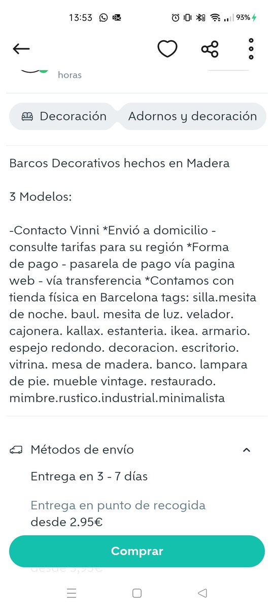 Cirera3D2Y's tweet photo. @wallapop ¿Buscas una estantería kallax en tu zona? Quizá quieres un puto barco de decoración que no tiene NADA QUE VER. Lo reportas por la descripción (armario, kallax, escritorio, baúl???) y te dicen "no incumple los términos". Sabéis que nos vamos a Vinted y ya, ¿no? https://t.co/7Xkjfsf0OG