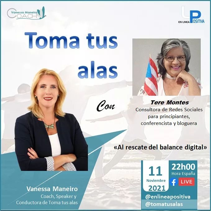 Twi_Tere's tweet photo. Contamos con su sintonía!!!
Día: Jueves, 11 de noviembre
Hora: 5pm hora de Puerto Rico
TOMA TUS ALAS con Coach Vanessa Maneiro
#BalanceDigital
#TereMontes https://t.co/iTANzc02Gp