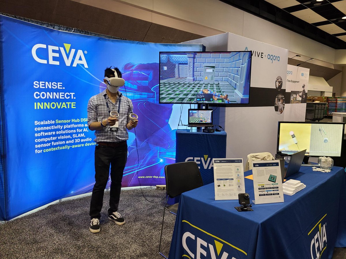 CEVADSP's tweet photo. @CEVA_IP Come meet us at AWE conference and expo!
CEVA team will be happy to meet you at booth #734 with live demos of innovative IP solutions for sensor fusion, 3D audio, and computer vision in AR/VR and spatial computing.

For more details > https://t.co/LSyaoeQE8m
#Charles_Pao https://t.co/yfokCaUh4Q