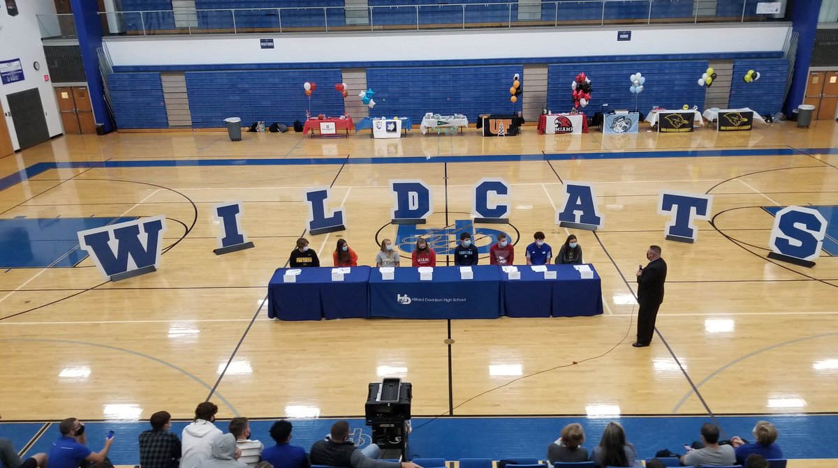 hd_athletics's tweet photo. SIGNING DAY!  We are pleased to celebrate the accomplishments &amp; hard work of 8 of our Davidson athletes as the make it official today for your next steps.  Congrats Lucas, Audrey, Kate, Sydney, Ryan, Brady, Jack, &amp; Alyssa!  Hard work pays off!  #Wildcatway https://t.co/pTJgteZ9Xl