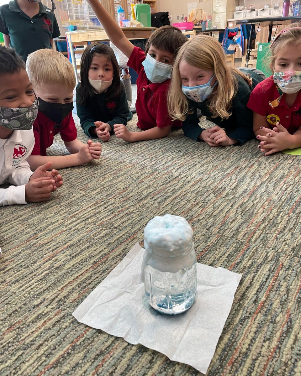 St. Richard's Kindergarten students are learning about the water cycle and how clouds form and let out rain! They created and observed a rain in a jar demonstration to visualize the process. #knowledgeandvaluesforalifetime
#watercycle #rain #kindergarten