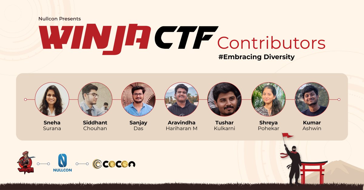 A big 🎉 THANK YOU 🎉 to our contributors for making #WinjaCTF challenges. We are grateful for all your hard work!

Hope the #CTF isn't too hard for you? 😈 Register now if you haven't already: ctf.winja.site/register

#Cybersecurity360 #ethicalhacking #infosecchallenges #c0c0n21