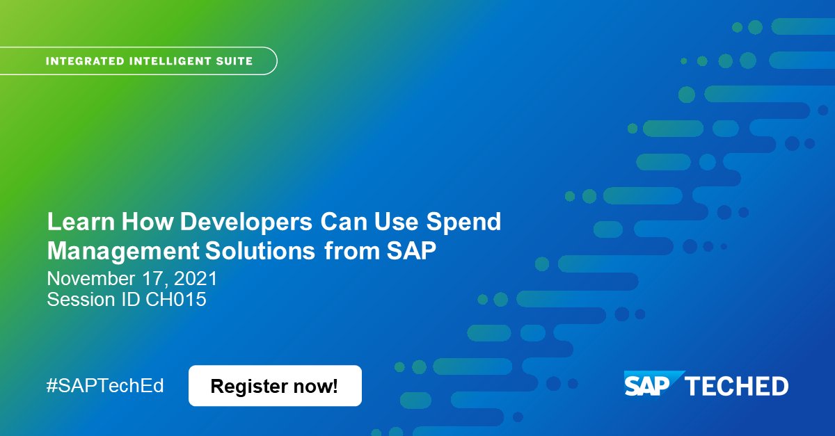 Join this panel of experts to learn more about what #developers can do with #spendmanagement solutions from #SAP! 

reg.sapevents.sap.com/flow/sap/sapte…  

#SAPTechEd #SAPEnterpriseAdoption #SAPGoGlobal #SAPLocalization