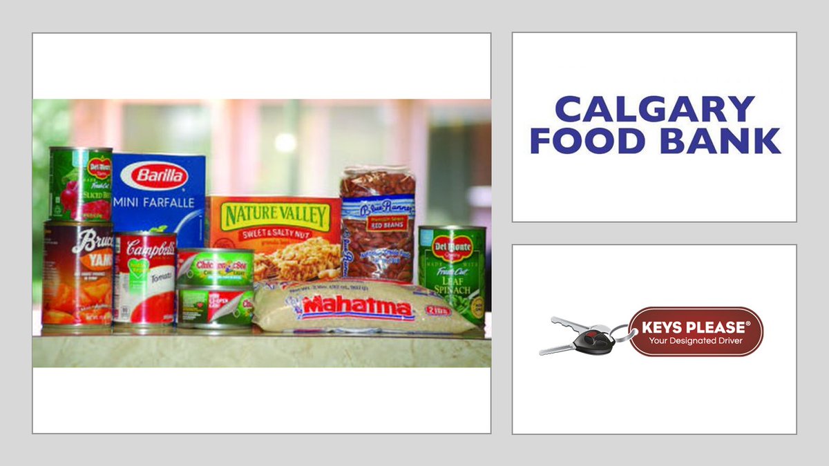 NO ONE SHOULD GO HUNGRY, “Food Bank Donation” Give our driver a non-perishable donation and receive a Keys Please® $5 off coupon for your next trip. Drop off your donation. #102 6910 6th Street S.E. Donations accepted until December 19/21 #food #yycfood #foodbank #calgary #yyc