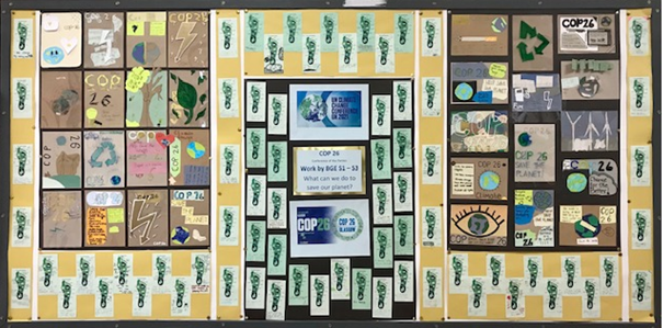 Well done to our BGE S1-3 for all the pledges made to save our planet. <a href="/StJohnsOfficial/">St John's RC High School</a> #COP26