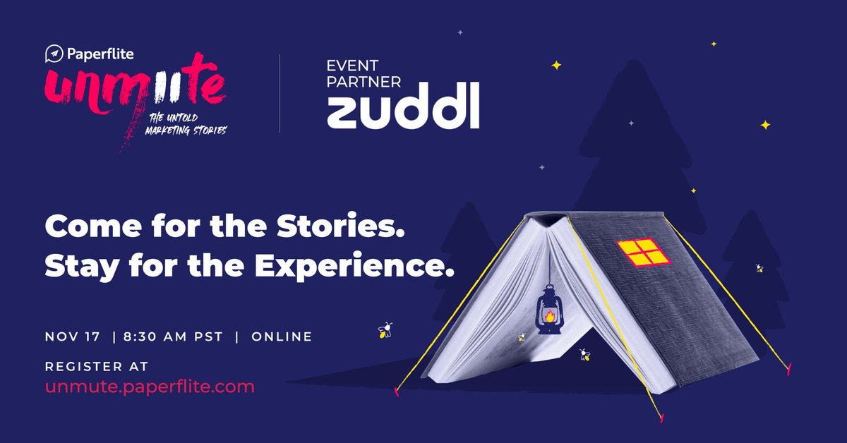 paperflite's tweet photo. Pop Quiz: What rhymes with huddle &amp; powers kickass virtual experiences?

You're a smart cookie if you said Zuddl 

The folks at Zuddl will help us deliver an exceptional experience to you on the virtual stage of UNMUTE 2021!

Come sit with us: https://t.co/IhlXJ0gl9G

#paperflite https://t.co/W1uaWRkgfj