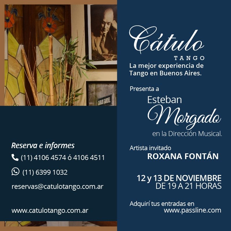 Este viernes y sábado nos vemos en Catulo!