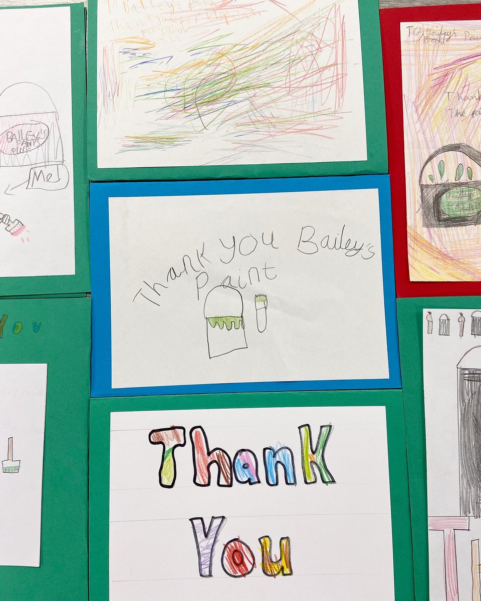 BaileyPaints's tweet photo. We recently supplied some paint to Callowell School to help with their refurbishments. Today we received these gorgeous little thank you cards in the post 🥰 #baileypaintsstroud #stroud #paintshop #diy #homedecor #renovation #paintmaker #paintexperts #cheltenham #gloucestershire https://t.co/ByhJwPpQMw