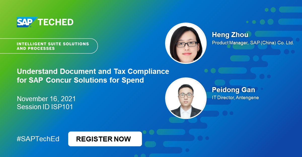 Check out this session with <a href="/antengene/">Antengene</a> to learn how you can use social media to help streamline document compliance! 
reg.sapevents.sap.com/flow/sap/sapte… 

#SAPTechEd #SAPEnterpriseAdoption #SAPGoGlobal #SAPLocalization