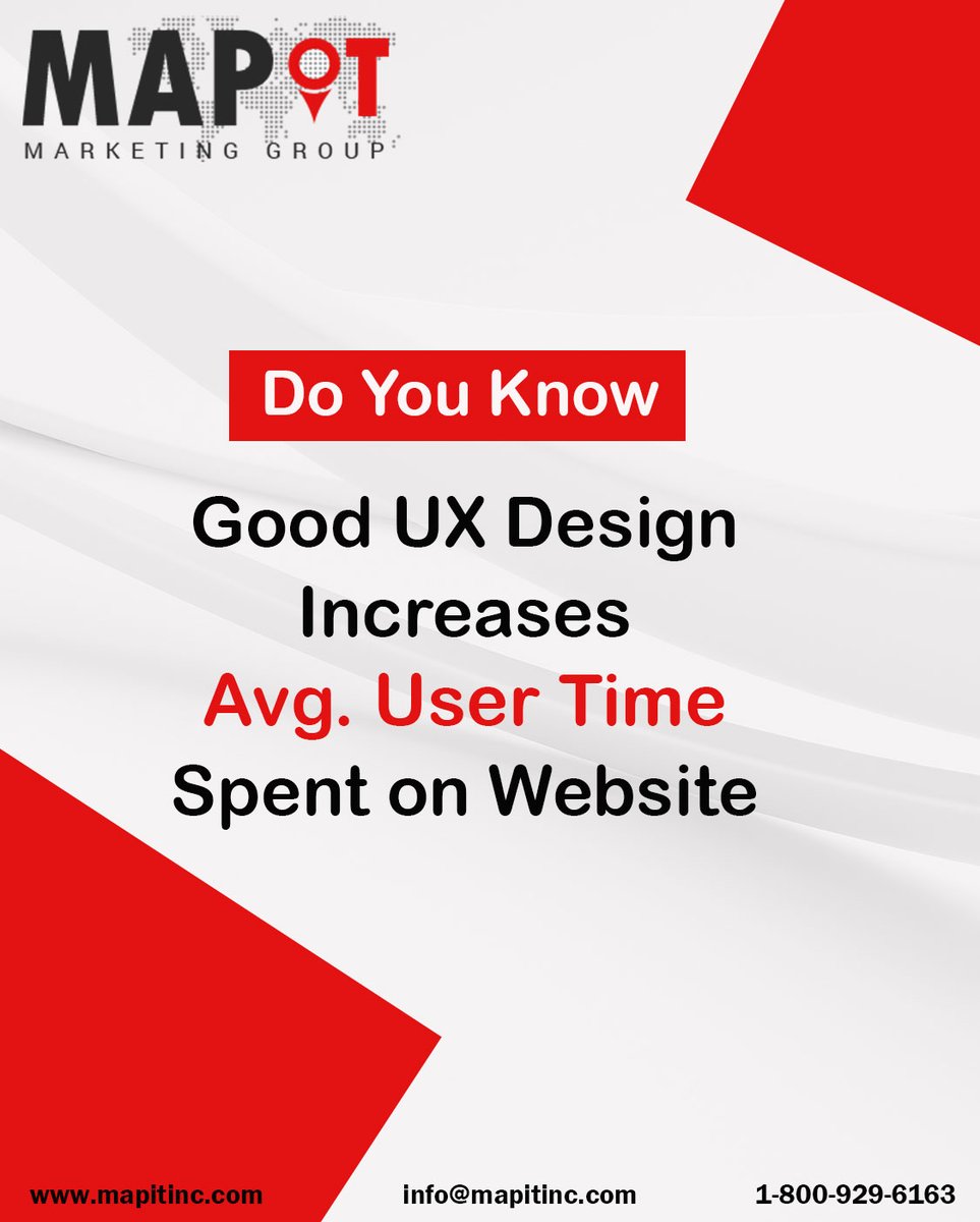 MapITinc's tweet photo. Good UX Design Increases Avg. User Time Spent on Website

Get a custom-designed and user-friendly website today starting from as low as $49/month

Call us today at 1-800-929-6163

#webdesign #userexperience #websitedesign #webdesigner #webredesign #webdevelopment https://t.co/S5PRVSQXV2