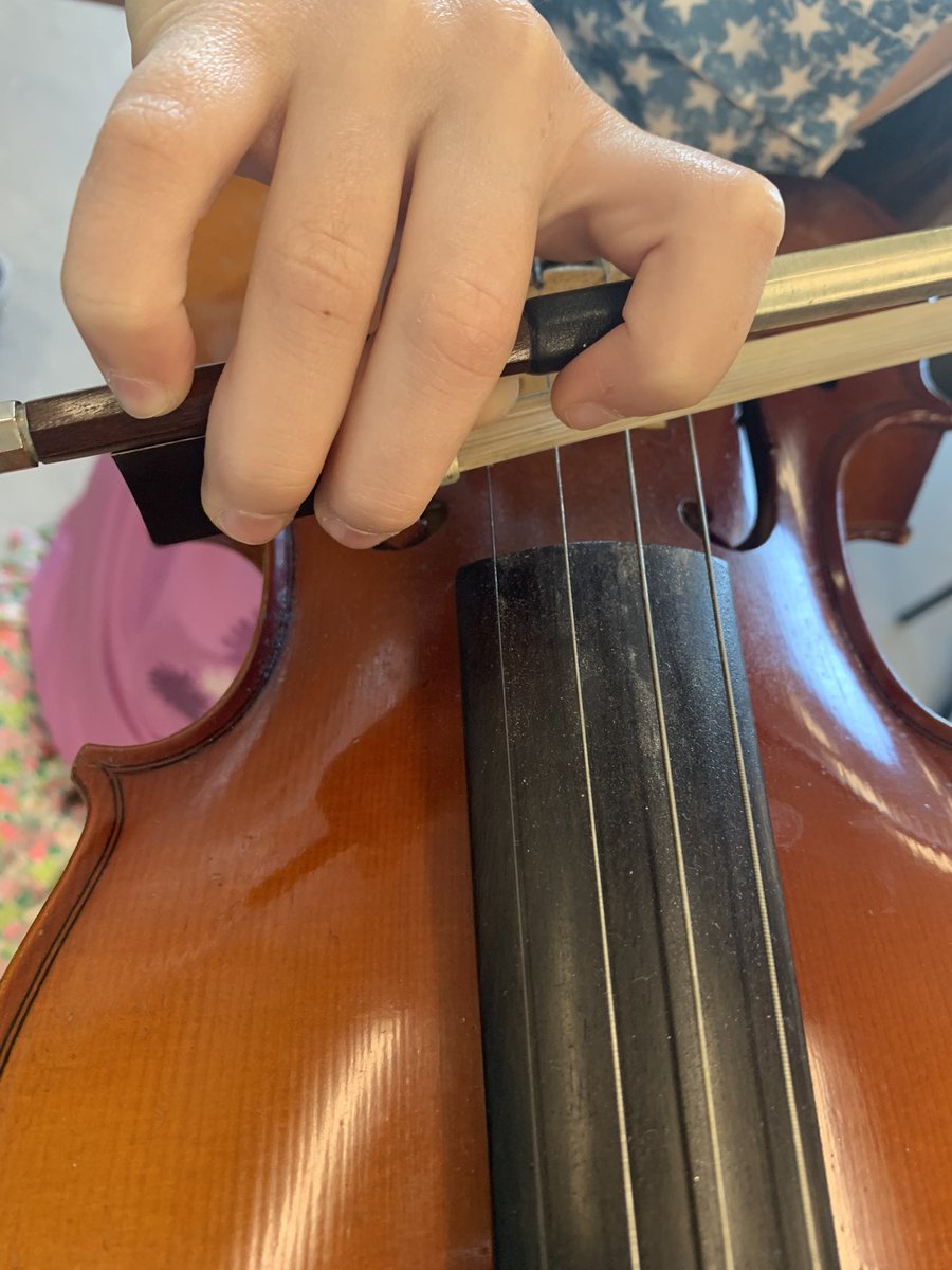 3rd graders applying the bow to their instruments today! <a href="/Principal4GT/">Kelly A. Hedrick, Ed.D.</a>
