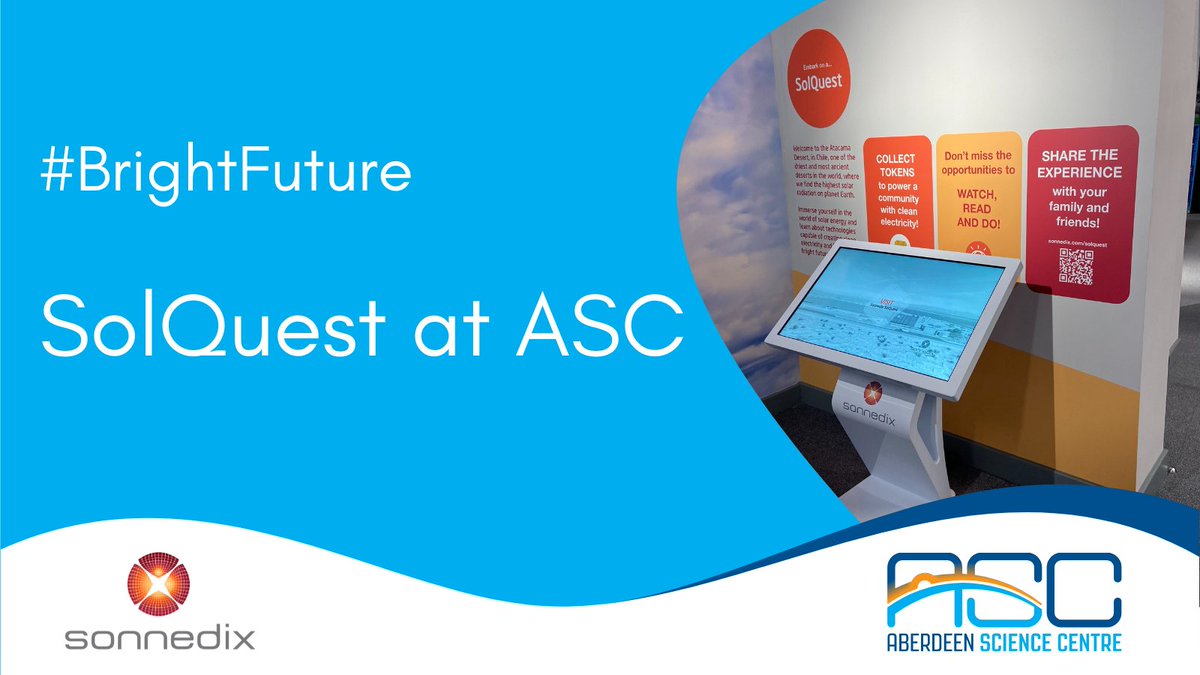 AberdeenSci's tweet photo. Sonnedix SolQuest is here!๐This new innovative exhibit now has a permanent home in our Energy zone, offering our visitors a virtual journey to Sonnedix largest solar plant, @Sonnedix Atacama Solar, in Chile!
https://t.co/8LsIQWtBDy
#CleanEnergy #interactivestem #renewables https://t.co/yvNVLa1ecb