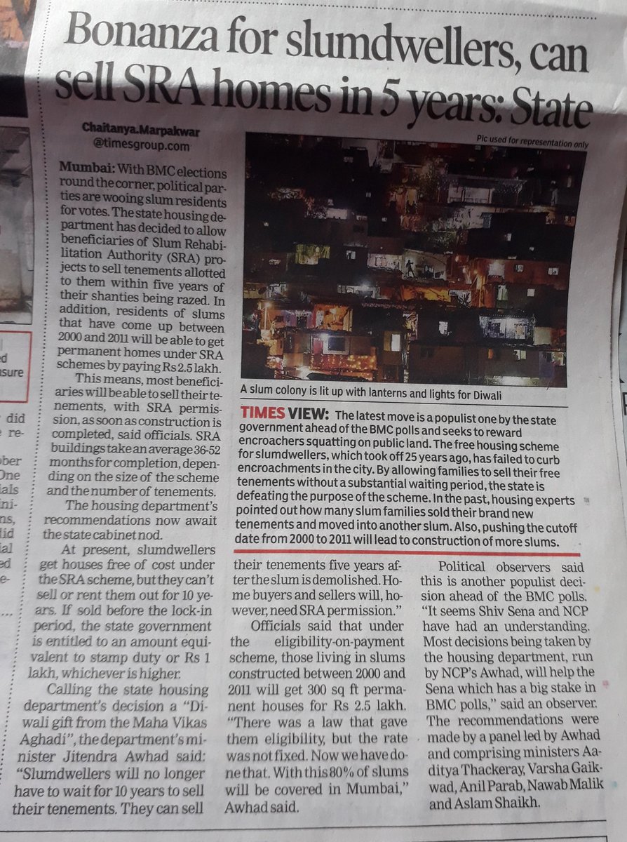 ThakkarKalpana's tweet image. We are living in a country where slums gets free SRA  Housing Tower, and poor #KoliCommunity losing their livelihood,  struggling for their future, whereas slums can now resale their free donated houses so that reclaim another SRA flat by building new shanties in slums 😔