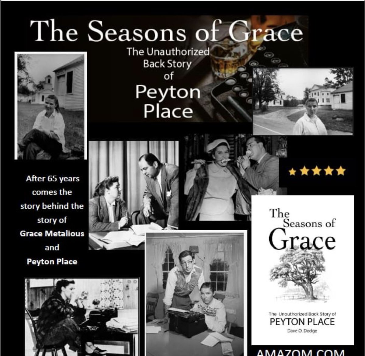 DaveODodge's tweet photo. What are you reading the fall? Join the 1000’s that have discovered my debut novel, “The Seasons of Grace: the unauthorized backstory of Peyton Place.” Take a journey back in time to New England during a certain Indian Summer in 1956.  Follow infamous author Grace Metalious. https://t.co/ZK54mYi7Gq