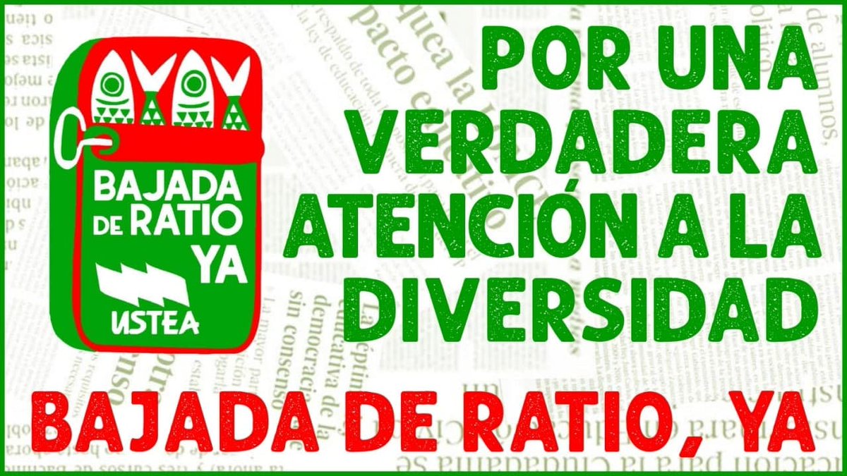 usteaeducacion's tweet photo. Impulsamos una ILP para bajar las ratios en todos los niveles y en la atención con NEAE y NEE

💚¡#BajadaDeRatioYa, por ley!
Por una verdadera atención a la diversidad💚

#EducaciónPública https://t.co/dKK1BRaIT8