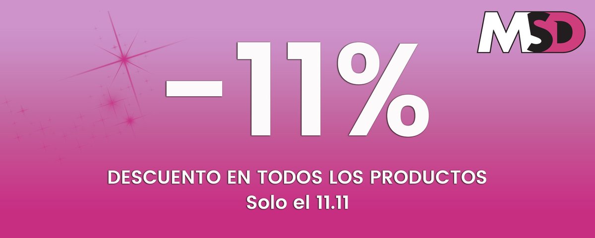 msdsport_origin's tweet photo. ¡Llega el 11.11 a msdsport!
Consigue tu 11% de descuento en todos nuestros productos de calzado, ropa y accesorios.
Msdsport tu tienda de moda deportiva con los mejores precios.
#1111 #msdsport #modadeportiva #masdeporte https://t.co/hMNm2BPGJX