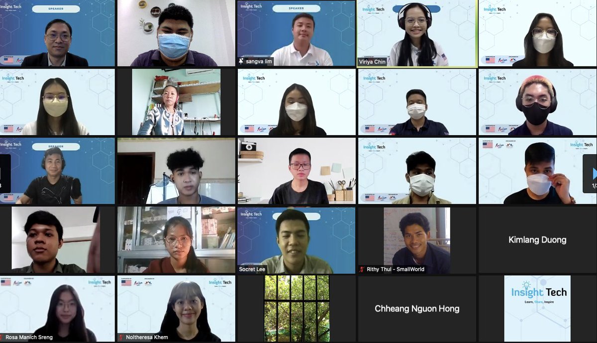 USAYCkh's tweet photo. The #USAYCkh has completed Insight Tech 2021, a project that aims to promote ICT skills, boost digital transformation and inspire youths, especially females to step into the Computer Science field by focusing on the themes: Learn, Share and Inspire. #AmCam2021 #WomeninTech https://t.co/CmI1BeT63P