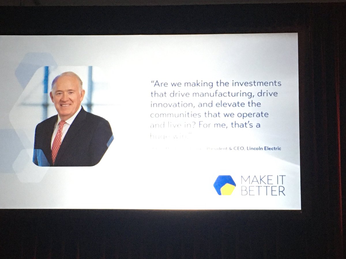 Ethan Karp shares examples of tremendous leadership  in NE Ohio, citing Lincoln Electric as one of several examples. #mfgtechshow