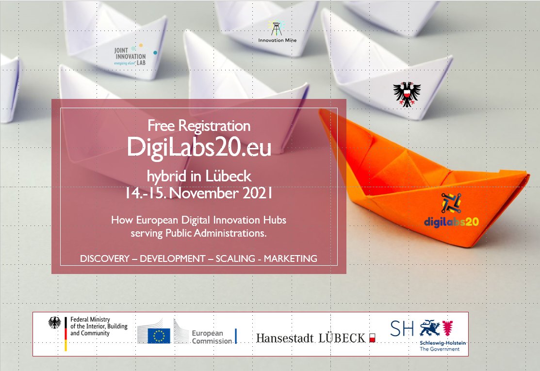 Wir freuen uns auf das diesjährige Treffen der DigiLabs und noch viel mehr: UpSkilling Strategies, Key Technologies, Open Government, ... In diesem Jahr mit Sessions in Deutsch und Englisch. Noch schnell anmelden und dabei sein. Virtuell oder in Präsenz. digilabs20.eu