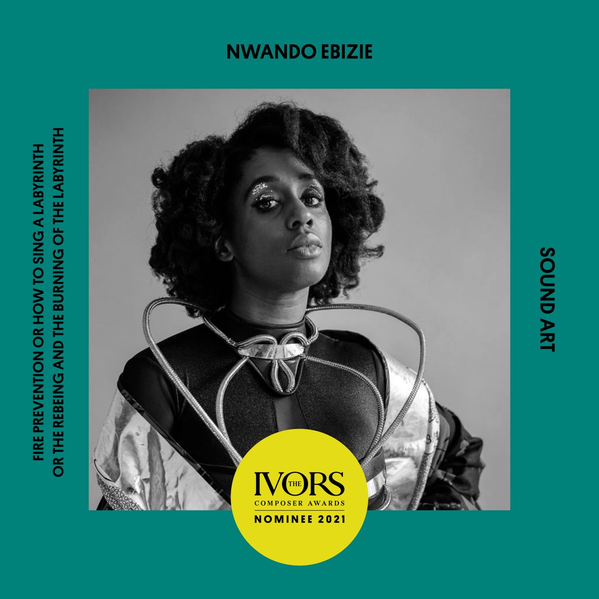 Radiophrenia (@radiophrenia) on Twitter photo We are delighted that Nwando Ebizie's 2020 Radiophrenia commission 'Fire Prevention... ' has been nominated for an <a href="/IvorsAcademy/">The Ivors Academy</a> Ivor Novello Award in the Sound Art category! #TheIvorsComposerAwards
Nwando will perform a live version of the piece for our broadcasts in February. We are delighted that Nwando Ebizie's 2020 Radiophrenia commission 'Fire Prevention... ' has been nominated for an <a href="/IvorsAcademy/">The Ivors Academy</a> Ivor Novello Award in the Sound Art category! #TheIvorsComposerAwards
Nwando will perform a live version of the piece for our broadcasts in February.