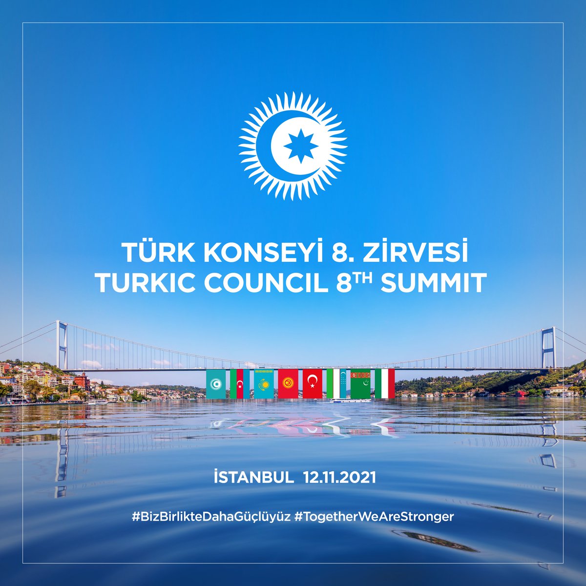 Turkic_States's tweet photo. 📣  #İstanbulZirvesi2021
       #IstanbulSummit2021

Biz Birlikdə Daha Güclüyük!
Біз Бірге Мықтымыз! 
Биз Бирге Дагы Күчтүүбүз!
Biz Birlikte Daha Güçlüyüz!
Biz Birgalikda Kuchliroqmiz! 
Biz Bilelikde Has Güýçli!
Erősebbek Vagyunk Együtt!
Together We Are Stronger! https://t.co/qjH87tJvmf