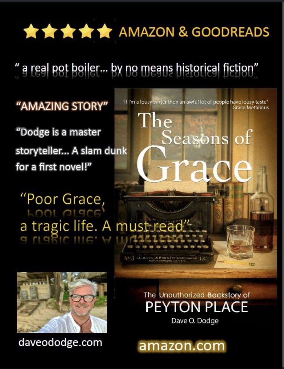 DaveODodge's tweet photo. The reviews are in.. have you discovered The Seasons of Grace: the unauthorized backstory of Peyton Place by yours truly? It’s available on @amazon and @goodreads   #peytonplace #gracemetalious #daveododge #HistoricalFiction #books https://t.co/gGZOEJl01I