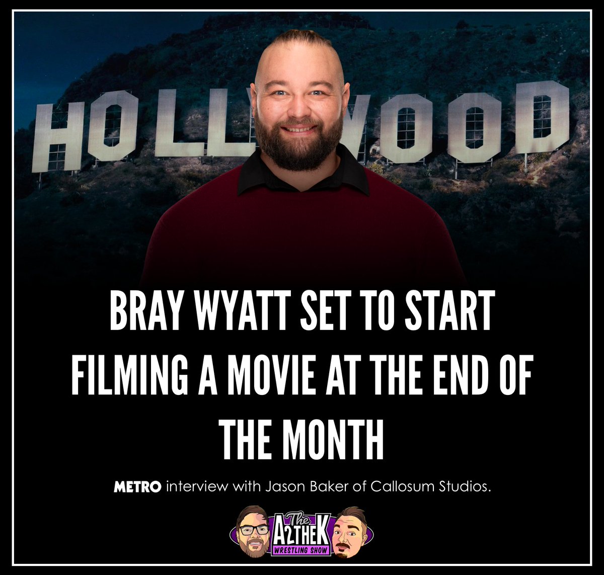 A2theKWrestling's tweet photo. 🎥🍿 The first post-WWE project revealed for @Windham6 is a Hollywood movie! Courtesy of @MetroUK
.
#wwe #braywyatt #braywyattwwe #thefiend #thefiendbraywyatt #windhamrotunda #kultofwindham #wwemovies #wwefilms #newmovie #newfilm #hollywood #aew #prowrestling #wwenews #aewnews https://t.co/uiYo992qC9