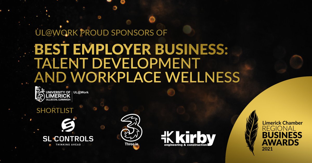 Announcing the shortlisted companies in our Best Employer Business Award sponsored by 
UL@work <a href="/UL/">University Of Limerick</a>. The shortlisted companies are 
<a href="/ThreeIreland/">Three Ireland</a> <a href="/KirbyGroupEng/">KirbyGroupEng.</a>  and @SLControls.  Congratulations to our shortlisted companies and thank you to all who entered. See you on 19th Nov!
