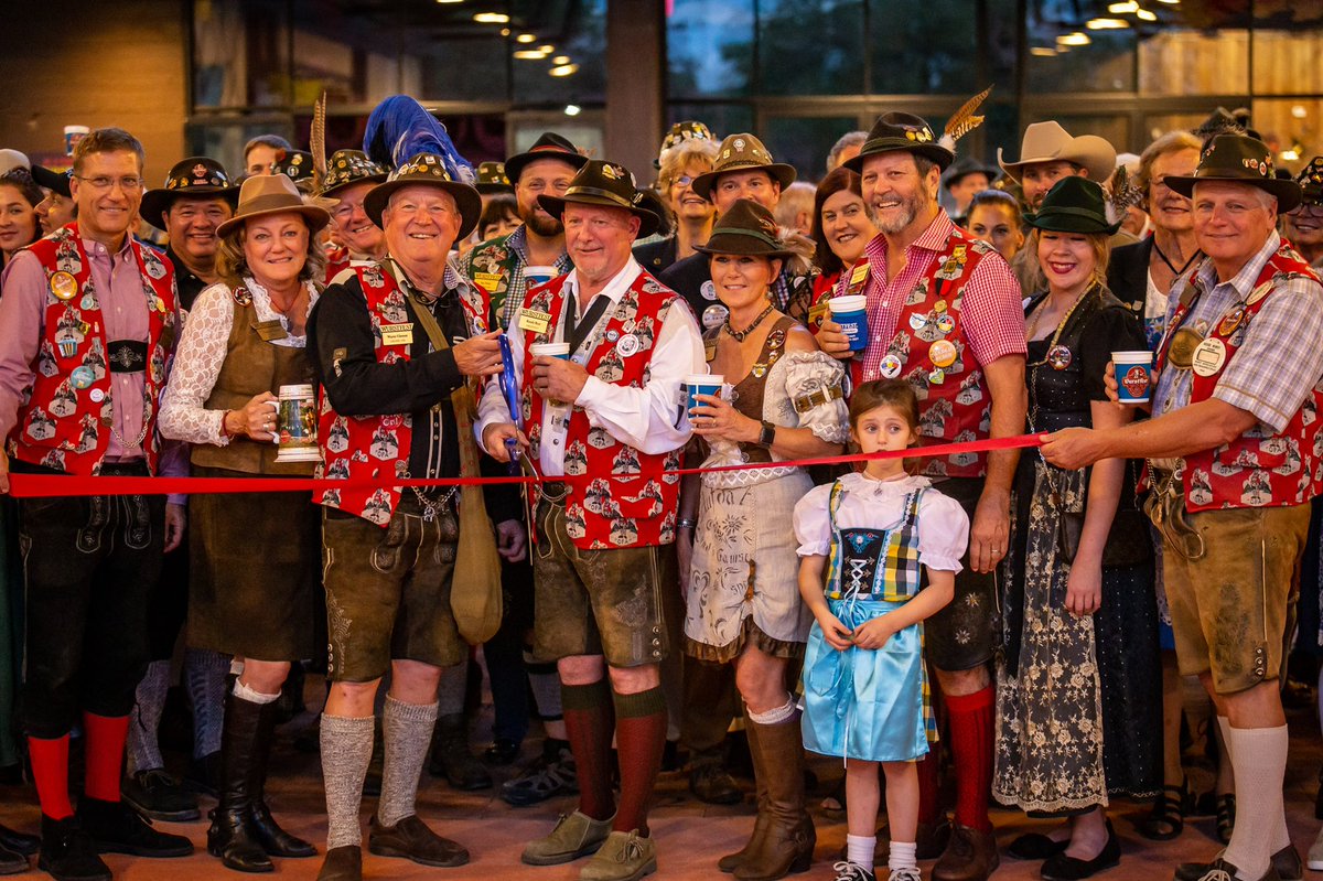 Our President Randy Rust and his Oma Kay officially cut the ribbon to celebrate the opening of our rebuilt Marketplatz. It should serve our community well for years to come.

#wurstfest #newbraunfels #newbraunfelstx