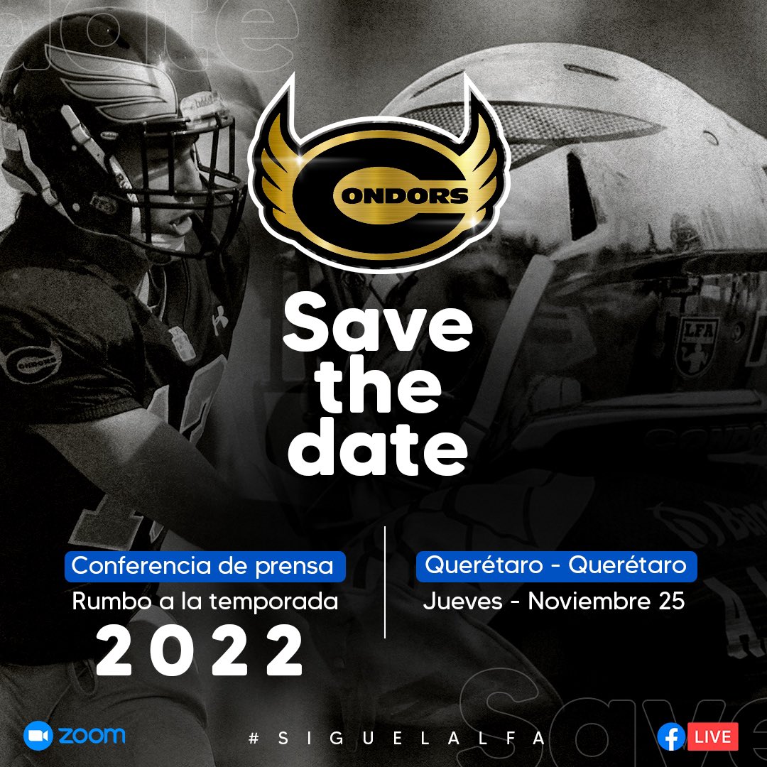Estamos listos para iniciar el camino hacia una nueva etapa, con el mismo objetivo; ¡Defender nuestra corona en 2022! 

#CONDORSQUERETARO
#UNCONDORNUNCAVUELASOLO
#SAVETHEDATE 
#QUERETARO