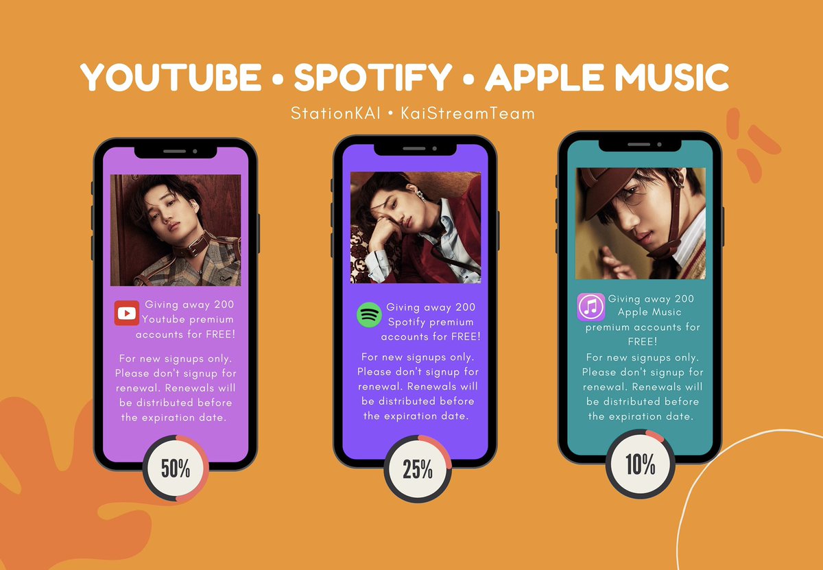 StationKAI's tweet photo. In need of more signups for FREE APPLE MUSIC, SPOTlFY and YOUTUBE PREMIUM @KaiStreamTeam!
Sign up now to stream for KJI2 🔥
•Apple Music
🔗:https://t.co/BmiQFIO3MU
•Spotify
🔗:https://t.co/mvcLGrVaKZ
•Youtube
🔗:https://t.co/alMUDG9CES
#엑소카이 #KAI @weareoneEXO https://t.co/5n6FJEPU91