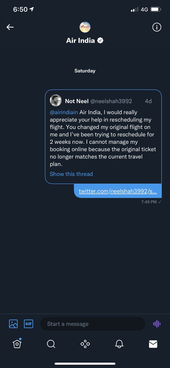 SHEFALIDESAI10's tweet photo. The epitome of customer service. Well done @airindiain @RNTata2000 @tatatrusts #airimbeciles https://t.co/WJcnNTlpCq