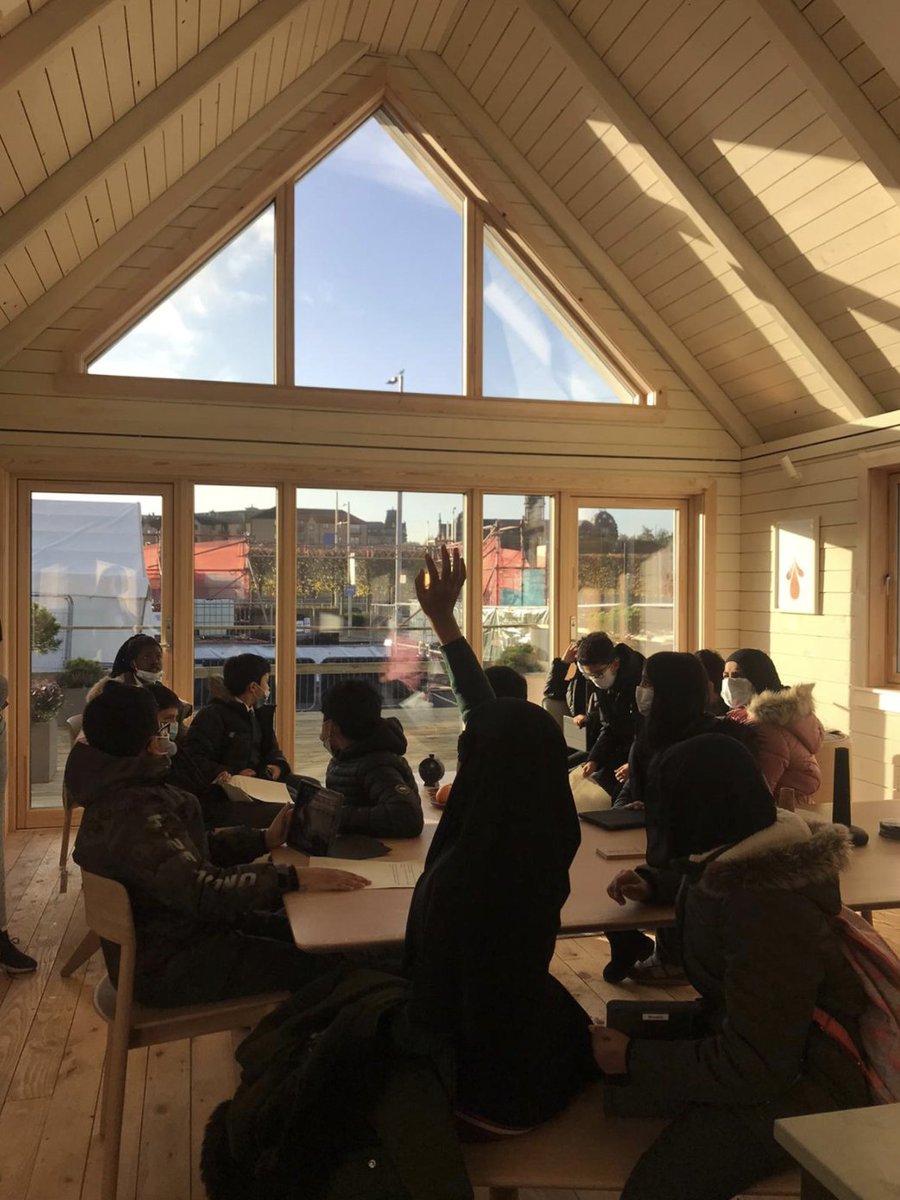 urbanunionltd's tweet photo. We welcomed primary 7 pupils from @HolyCrossPri to @beyondzerohome's #COP26House this morning for a fantastic discussion about how the way we build, heat &amp; power homes can help us to meet global climate change ambitions. #COP26 https://t.co/S0ORZ7jo1c
