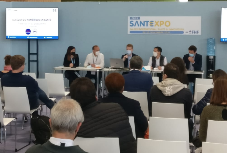 esante_gouv_fr's tweet photo. 🔴 Agora sur le #SégurNumérique de santé avec Jean-Christophe Turbatte et Guillaume Desgens (ANS), @OClatz et @RBeaufret (DNS) et Inès Ghouil (DGOS). #SANTEXPO 

📍 RDV à l'Agora IT https://t.co/Ee0umNLlEC