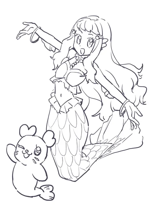 娘にせがまれて(という設定で)描いたローラちゃんとくるるん 