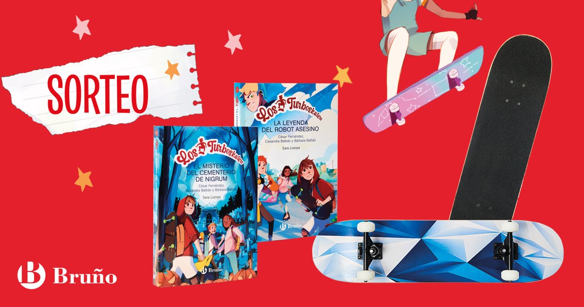 brunoeditorial's tweet photo. ¿Quieres disfrutar de las acrobacias con el skate mientras resuelve misterios sin parar?Participa en el sorteo de los Turboskaters y podrás ganar los dos libros de la colección y un fantástico skate https://t.co/awm56ULHyf https://t.co/u4Sde2Bbbb
