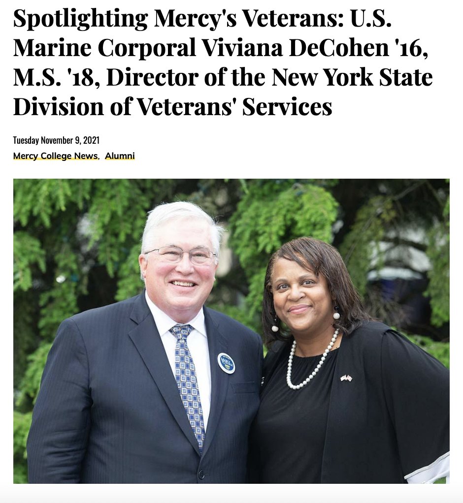 My friend and Mercy alum Viviana DeCohoen has been named New York State veteran affairs director. Congratulations, Viviana! #mercy #mercymavericks #veterans #nyveteranaffairs