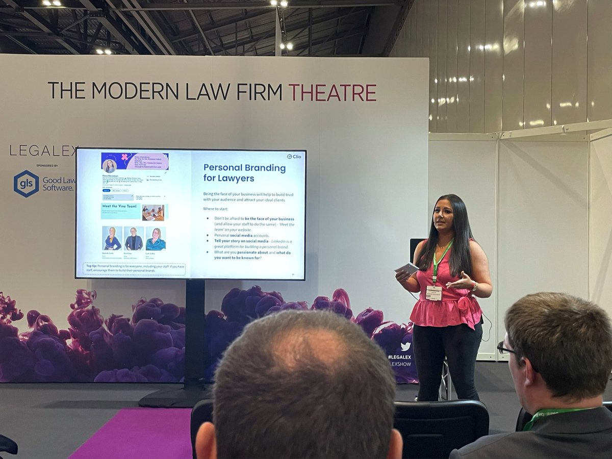So glad I arrived in time to see Elena <a href="/injury_ltd/">The Injury Solicitor (Elena)</a> do her talk! We’ve been on the journey together - our first public speaking events for <a href="/goclio/">Clio</a> <a href="/LegalexShow/">The LegalEx Show</a> - my turn tomorrow!!! #legalex