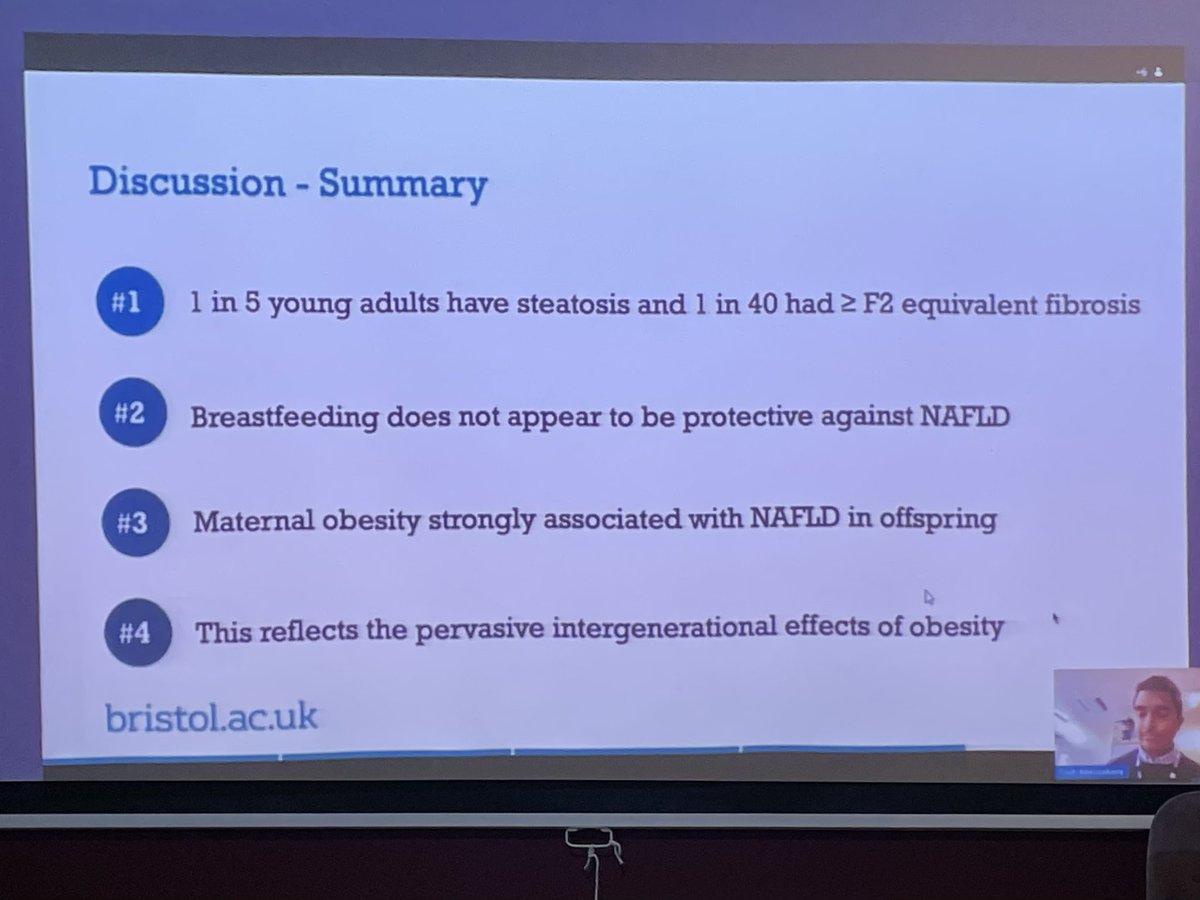 j_e_abbott's tweet photo. Another great lunchtime talk from @KushAbey on fatty liver in young adults + relation to maternal BMI, feeding patterns 🍼 + 🍺 consumption. Interesting work, with further studies needed 🤓@BartsHepatology https://t.co/uxpkkK5qLs