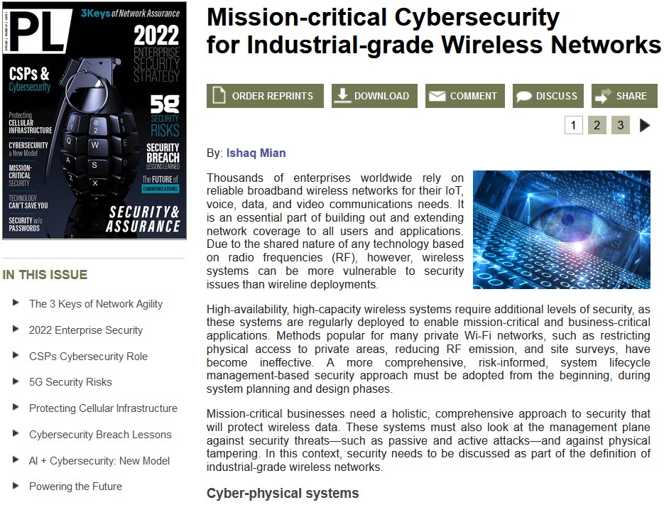 Mission-critical #cybersecurity is explored in this #Pipeline article, from <a href="/rdlcom/">Redline Comms</a> ow.ly/W5ru50GHW6i including examining threats like Stuxnet and Copperfield, and the 7 pillars of mission-critical cybersecurity.