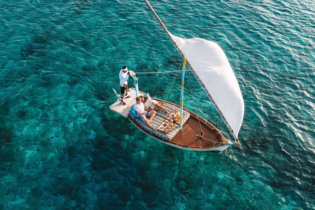 Begin your day in paradise with a breakfast like no other! ☀️💦

The charm of the morning sun surrounded by countless hues of aquamarine and fantastic food will be a once in a lifetime experience.
•
•
📸 <a href="/cpcollectives/">IAN | CP Collectives</a> 
•
•
#fushifaru #saildhonibreakfast #lhaviyaniatoll