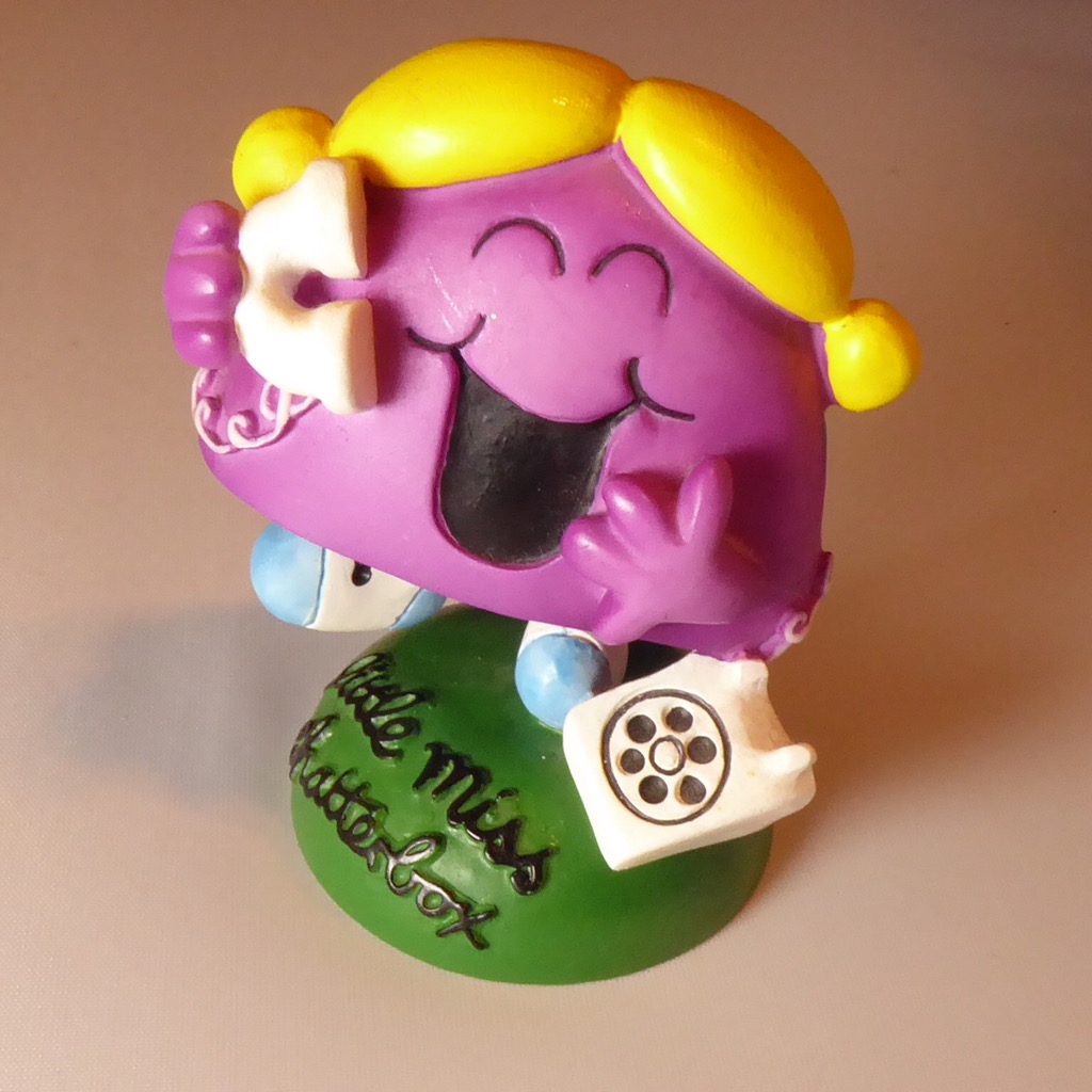 This week let us introduce you to no.5 in our collection of Roger Hargreaves Mr Men / Little Miss figurines by Royal Doulton / Holland Studio Craft Ltd from the 1990s namely Little Miss Chatterbox. We plan to feature others on a regular basis then offer them up for sale in groups