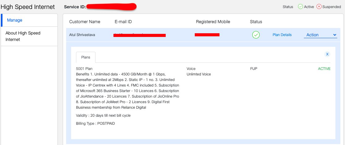 atulshri's tweet photo. We got an Enterprise Connection for @EncodingEnhance and paying Rs 5000 monthly. This month Jio incorrectly accounted entire 4500 GB data in just 9 days out of which 5 days were off. Office is out of internet for last 3 days with no help
Srv ID: ES0000004NOW
@reliancejio @JioCare https://t.co/0KemsCm9o6