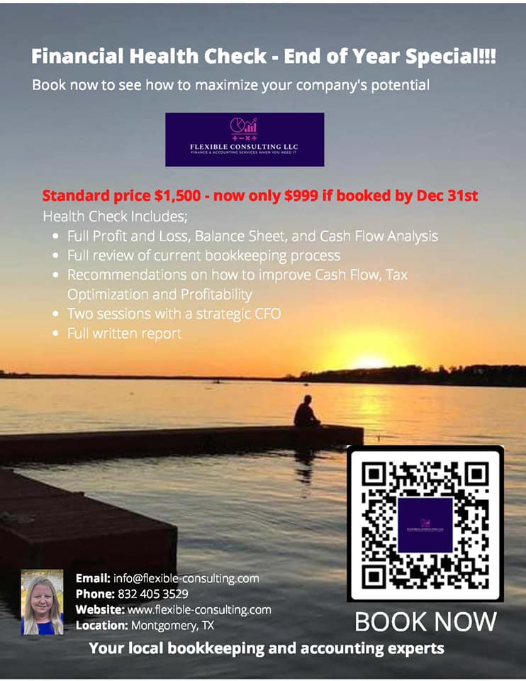 FlexConLLC's tweet photo. Flexible Consulting provides book keeping and accounting and finance services for companies big or small on a part time basis. 

Book today for end of year special or contact us for more information! See how we can improve your business today

https://t.co/7tjly4vf3D

#business https://t.co/gi6yzPwobU