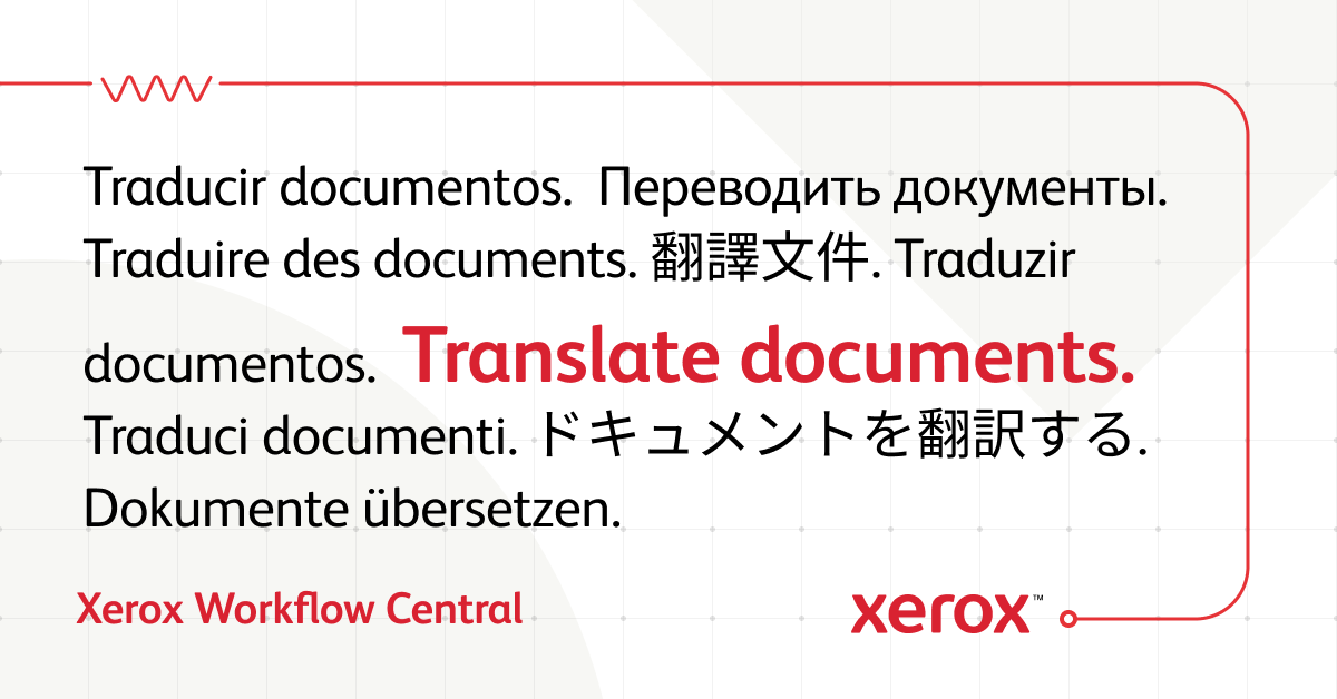 Xerox's tweet image. Need a document in French, Korean or Russian? All three? State-of-the-art technology has you covered – in over 40 languages. See how Xerox Workflow Central can boost your workday 👉 xerox.bz/3H6z4sf
#workflowcentral #productivityfromanywhere #Productivity