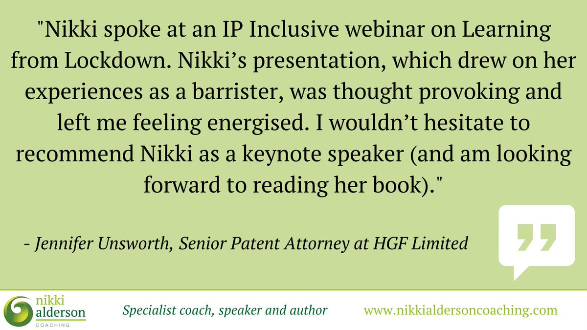 NikkiAlderson2's tweet photo. I frequently deliver webinars and seminars across the UK and it’s always great to hear feedback like this.
#learningfromlockdown
#womeninlaw #womenlawyers #femalelawyers #hr #humanresources #humanresourcemanagement #workplacewellbeing #keynotespeaker #speaker https://t.co/GG96bhO6CD
