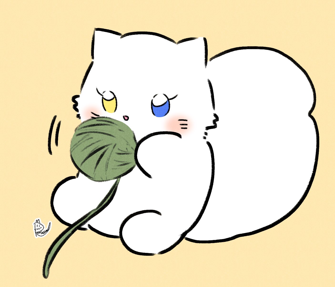 るあん 毛玉あそび 猫 猫イラスト ゆるいイラスト T Co mzxh3s2y Twitter