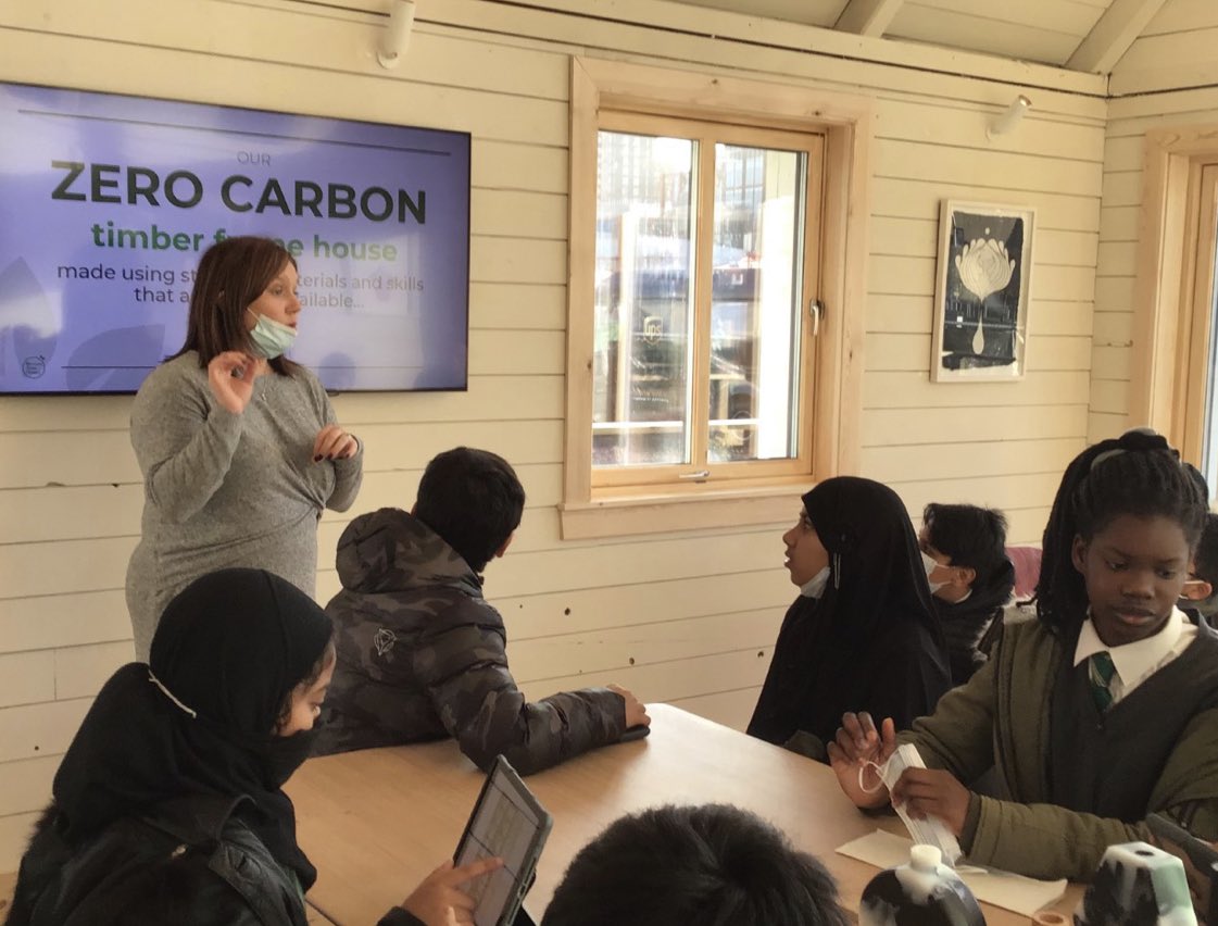 HolyCrossPri's tweet photo. We were delighted to be invited to visit the COP26 House as part of the COP26 event held in Glasgow. We had a guided tour and learned about the process of designing and building eco friendly houses with minimal impact on the environment. #urbanunion @urbanunionltd https://t.co/xN8jifcpmm