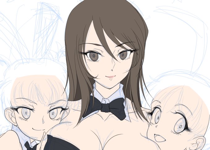 依頼絵の合間に超超ひさびさに趣味絵で継続トリオ描いてます(ヨウコも描き加えようか悩み中🙄) 